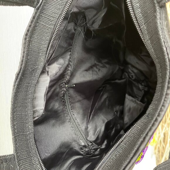 Handcrafted Ribbon Embroidery with zipper tote  Bag – Unique & Stylish - Picture 4 of 4